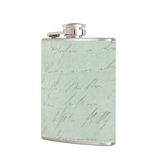 Het oude handschrift liefdesbrieven vervaagd antie heupfles (Links)