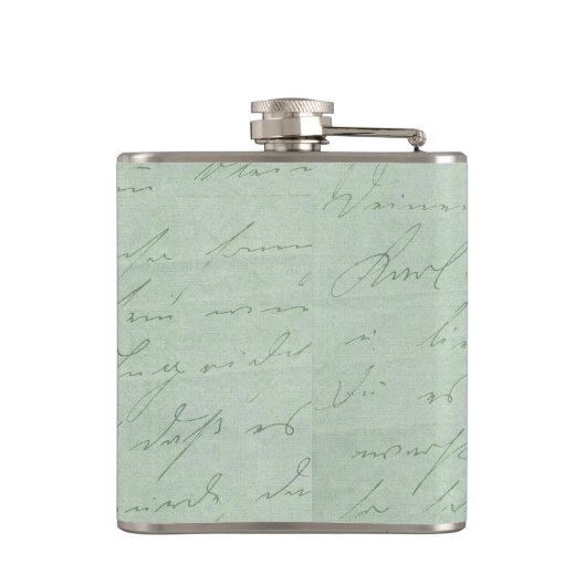 Het oude handschrift liefdesbrieven vervaagd antie heupfles (Achterkant)