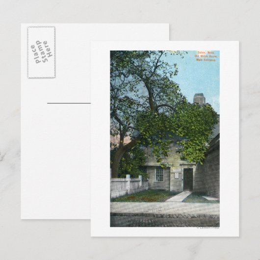 Het oude heksenhuis, hoofdingang briefkaart (Voorkant / Achterkant)