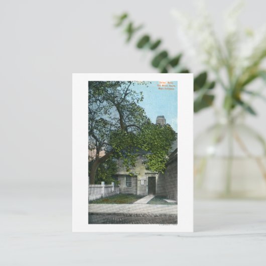 Het oude heksenhuis, hoofdingang briefkaart (Staand voorkant)