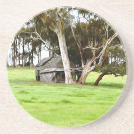 Het oude houten barak zandsteen Onderzetter