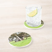 Het oude houten barak zandsteen Onderzetter (Zijkant)