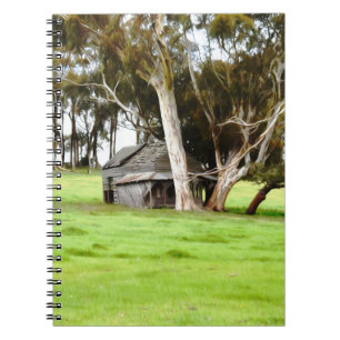 Het oude houten shack spiraal Notitieboek