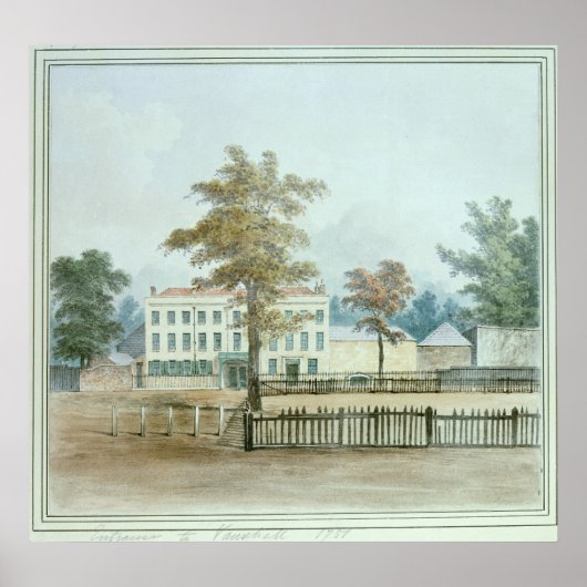 Het Oude Huis en de ingang van Vauxhall Gardens Poster (Voorkant)