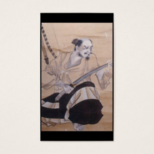 Het oude Japanse Schilderen van Samoeraien Visitekaartjes