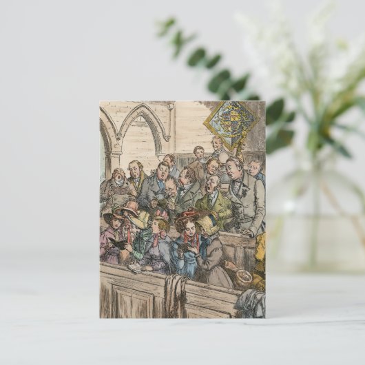 HET OUDE KOOR VAN KERSTMIS FEESTDAGENKAART (Staand voorkant)