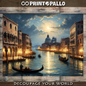 Het oude kustlandschap van Venetië over het kanaal Tissuepapier