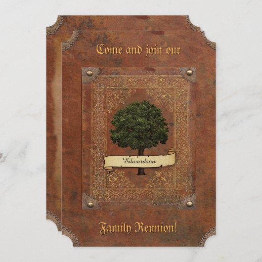 Het oude Leer kijkt de Bijeenkomst van de Familie Kaart (Voorkant / Achterkant)