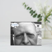 Het oude Man 1958 die een SelfieTekst van de Douan Briefkaart (Staand voorkant)