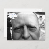 Het oude Man 1958 die een SelfieTekst van de Douan Briefkaart (Voorkant / Achterkant)