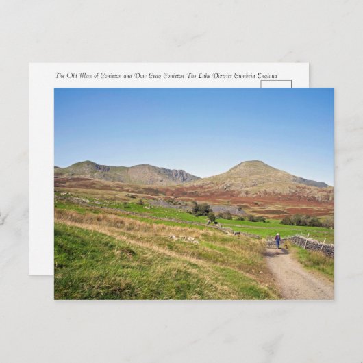 Het oude Man Coniston Briefkaart (Voorkant / Achterkant)