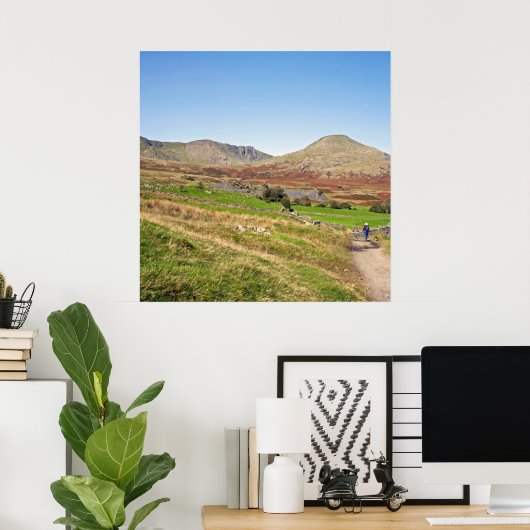 Het oude Man Coniston Briefkaart Cushion Poster (Thuiskantoor)