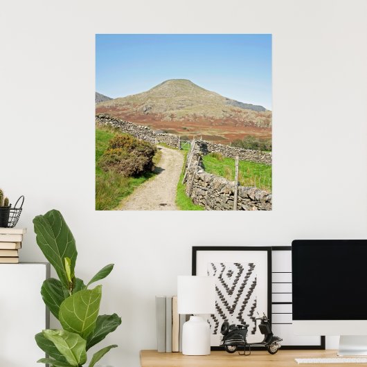 Het oude Man Coniston Briefkaart Cushion Poster (Thuiskantoor)