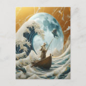 Het oude Man en de gigantische golf Briefkaart (Voorkant)