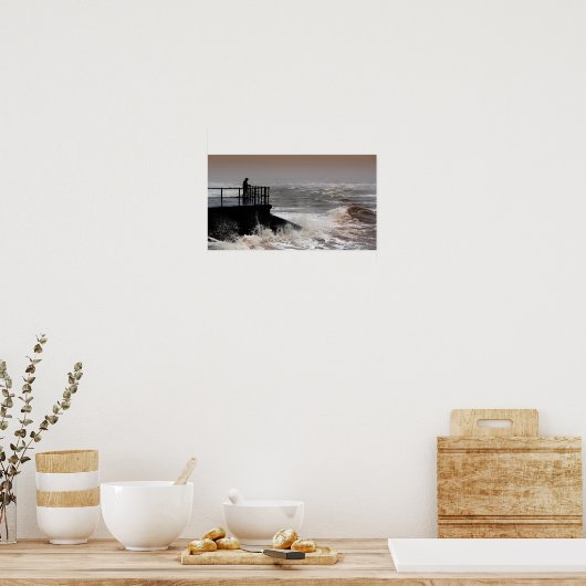 Het oude Man en het Raging Zee Poster (Keuken)