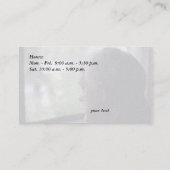 Het oude man kijkt uit het raam visitekaartje (Achterkant)