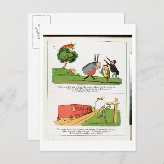 Het oude Man van Aosta, pagina van 'The Book of No Briefkaart (Voorkant / Achterkant)