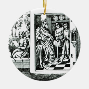 Het Oude Man van de Berg geeft zijn bevel Keramisch Ornament