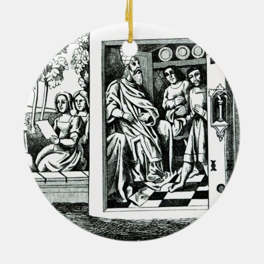 Het Oude Man van de Berg geeft zijn bevel Keramisch Ornament (Achterkant)