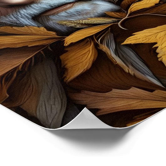 Het oude Man van de herfst laat Digitale Kunst Poster (Hoek)