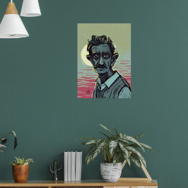 Het oude Man van The Sunset Painting Poster