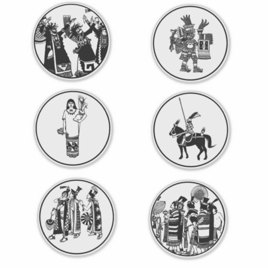 Het oude Mexico Mexicaanse volk stammen kunst Sticker (Voorkant)