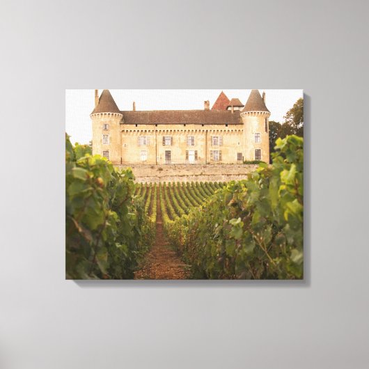 Het oude middeleeuwse Kasteel de Rully in de Cote Canvas Afdruk (Voorkant)