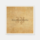 Het oude Papier kijkt Sjabloon  hand Monogrammen Servet (Voorkant)