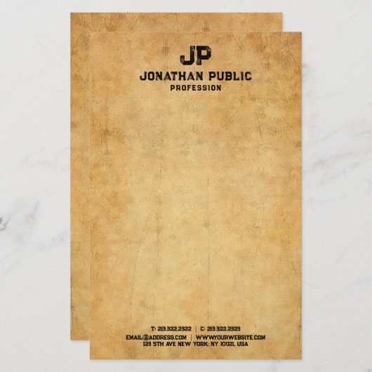 Het oude Papier kijkt Verstoorde Sjabloon van de (Voorkant / Achterkant)