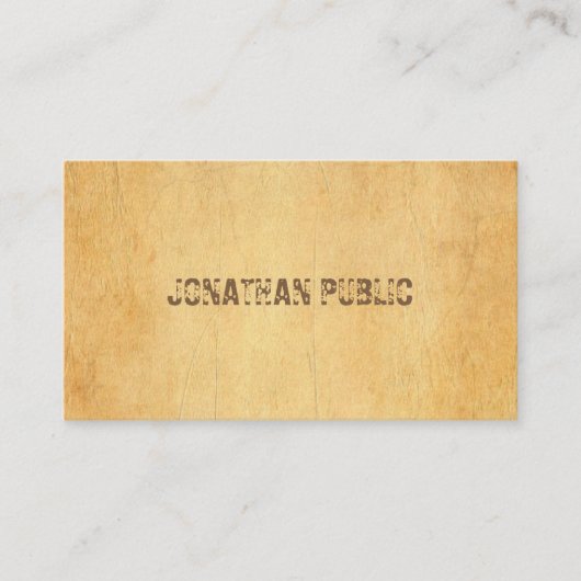 Het Oude Papier van het Manuscript van het drukca Visitekaartje (Voorkant)