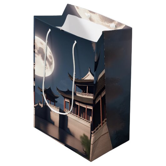 Het oude pijltorengebouw medium cadeauzakje (Voorkant Gekanteld)