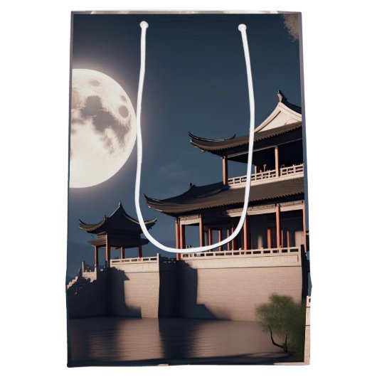 Het oude pijltorengebouw medium cadeauzakje (Achterkant)