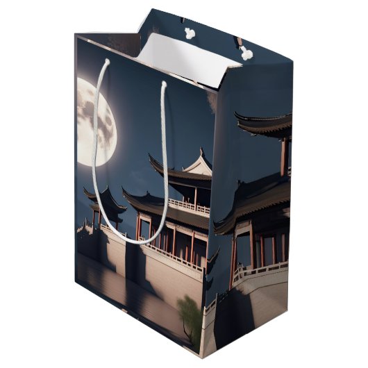 Het oude pijltorengebouw medium cadeauzakje (Achterkant Gekanteld)