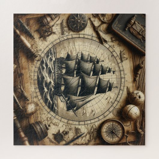 Het oude piratenzeilschip 4 legpuzzel (Horizontaal)
