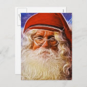 Het oude Portret van Kerstman de Kerstman van de Feestdagenkaart (Voorkant / Achterkant)