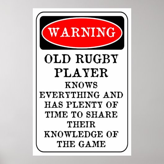 Het oude Poster van de Speler van de Rugby (Voorkant)