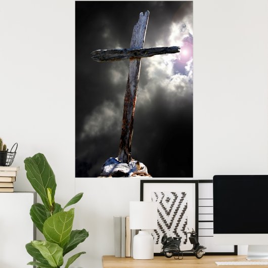 Het oude robuuste kruis poster (Thuiskantoor)