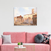 Het Oude Romeinse Forum (door Ippolito Caffi) Canvas Afdruk (Insitu (Woonkamer))