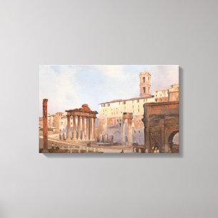 Het Oude Romeinse Forum (door Ippolito Caffi) Canvas Afdruk