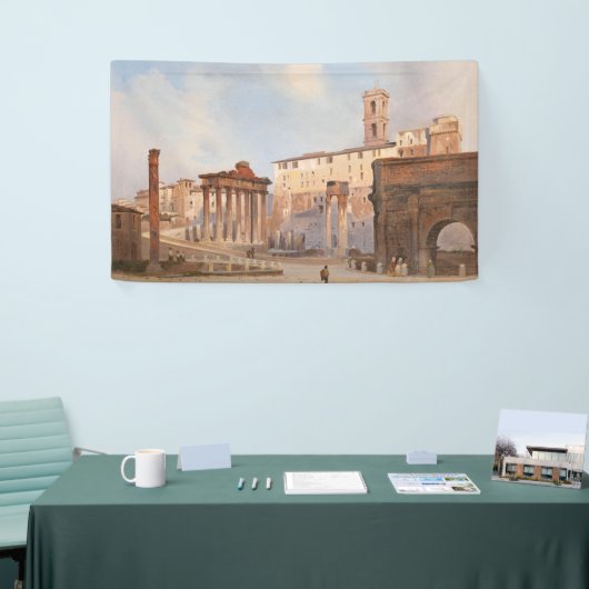 Het Oude Romeinse Forum (door Ippolito Caffi) Spandoek (Beurs)