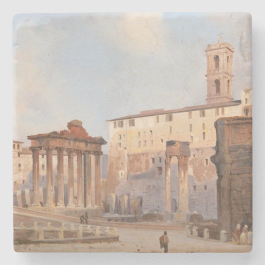 Het Oude Romeinse Forum (door Ippolito Caffi) Stenen Onderzetter (Voorkant)