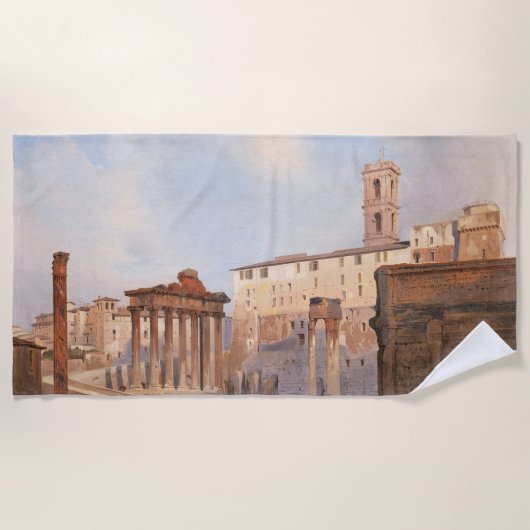 Het Oude Romeinse Forum (door Ippolito Caffi) Strandlaken (Voorkant)