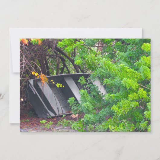 Het oude Row Boat Flat Wenskaart Kaart (Voorkant)