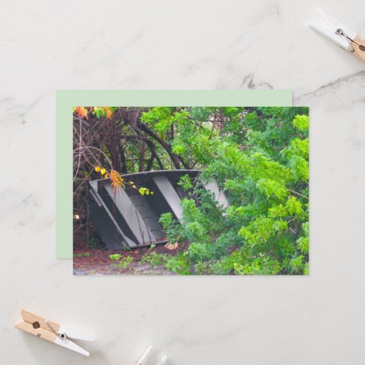 Het oude Row Boat Flat Wenskaart Kaart (Voorkant / Achterkant in situ)