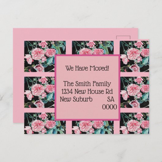 Het oude Roze Nieuwe Briefkaart van het Adres van (Voorkant / Achterkant)