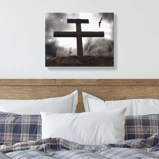 Het oude ruige kruis Calvarieert verpakte Canvas A (Insitu (Slaapkamer))