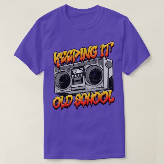 Het oude schoolheupmuziekkertje houden t-shirt (Design voorkant)
