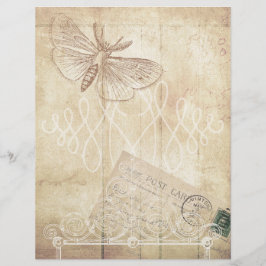 Het oude Schrapboekblad van het Papier & van de Po