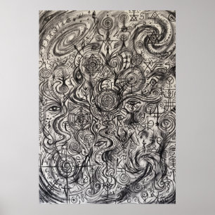 Het Oude Schrift van Spirit Lines Wandkunst Poster