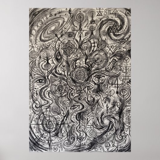 Het Oude Schrift van Spirit Lines Wandkunst Poster (Voorkant)